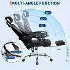 Chaise de bureau Acekool en maille avec repose-pieds, chaise de bureau ergonomique avec support lombaire, chaise d'ordinateur de direction réglable avec roulettes (plusieurs couleurs)