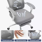 Chaise de bureau Acekool en maille avec repose-pieds, chaise de bureau ergonomique avec support lombaire, chaise d'ordinateur de direction réglable avec roulettes (plusieurs couleurs)