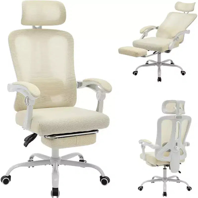 Chaise de bureau Acekool en maille avec repose-pieds, chaise de bureau ergonomique avec support lombaire, chaise d'ordinateur de direction réglable avec roulettes (plusieurs couleurs)