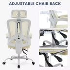 Chaise de bureau Acekool en maille avec repose-pieds, chaise de bureau ergonomique avec support lombaire, chaise d'ordinateur de direction réglable avec roulettes (plusieurs couleurs)