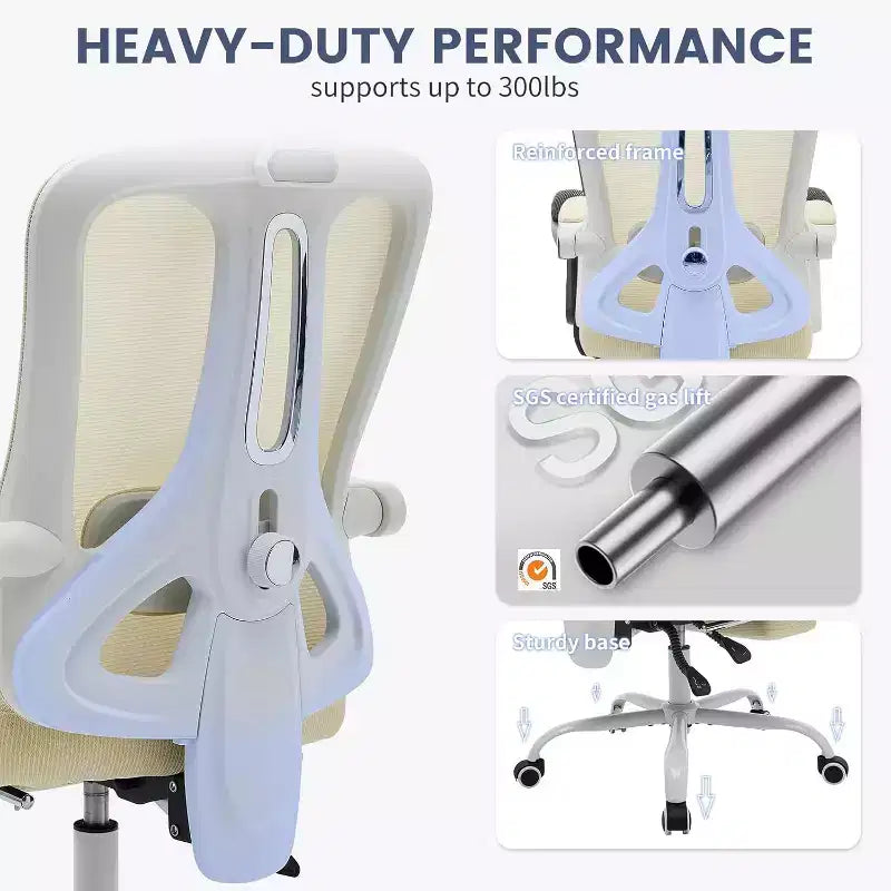 Chaise de bureau Acekool en maille avec repose-pieds, chaise de bureau ergonomique avec support lombaire, chaise d'ordinateur de direction réglable avec roulettes (plusieurs couleurs)
