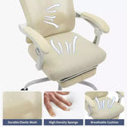 Chaise de bureau Acekool en maille avec repose-pieds, chaise de bureau ergonomique avec support lombaire, chaise d'ordinateur de direction réglable avec roulettes (plusieurs couleurs)