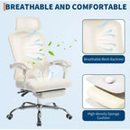 Chaise de bureau Acekool en maille avec repose-pieds, chaise de bureau ergonomique avec support lombaire, chaise d'ordinateur de direction réglable avec roulettes (plusieurs couleurs)
