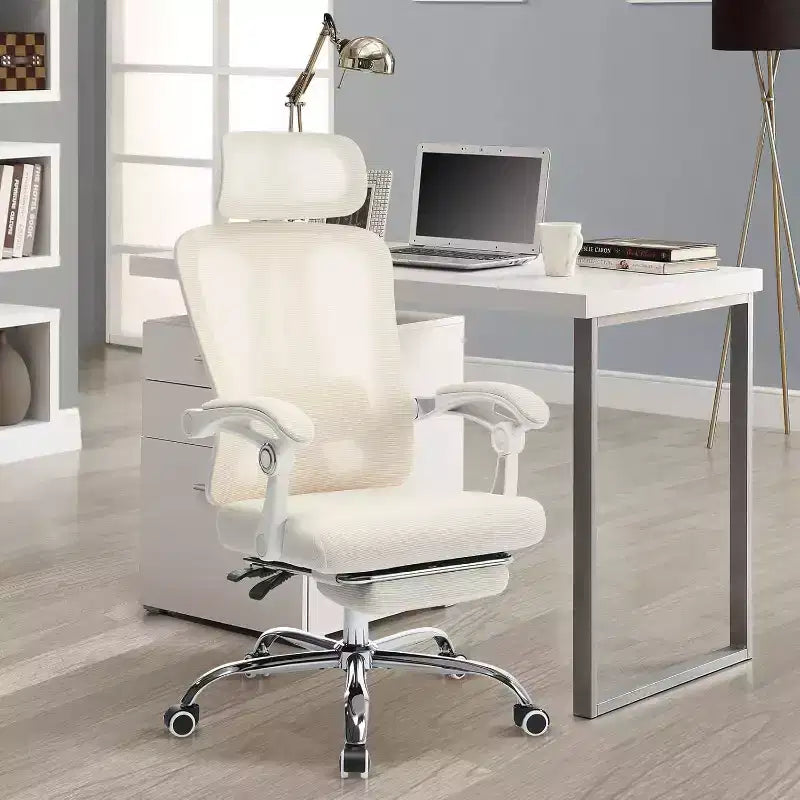 Chaise de bureau Acekool en maille avec repose-pieds, chaise de bureau ergonomique avec support lombaire, chaise d'ordinateur de direction réglable avec roulettes (plusieurs couleurs)