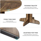 Acekool Table à manger ronde 47" pour 4-6 personnes - Table de cuisine familiale en bois avec pieds réglables