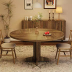 Acekool Table à manger ronde 47" pour 4-6 personnes - Table de cuisine familiale en bois avec pieds réglables