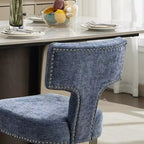 CLIHOME Lot de 2 chaises de salle à manger modernes du milieu du siècle, chaise d'appoint rembourrée en tissu chenille de style ferme, dossier incurvé