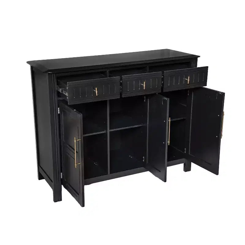 Christopher Knight Home Chasca Armoire de rangement moderne en bois d'acacia 48 po avec 3 portes, 3 tiroirs et étagères réglables
