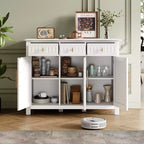 Christopher Knight Home Chasca Armoire de rangement moderne en bois d'acacia 48 po avec 3 portes, 3 tiroirs et étagères réglables