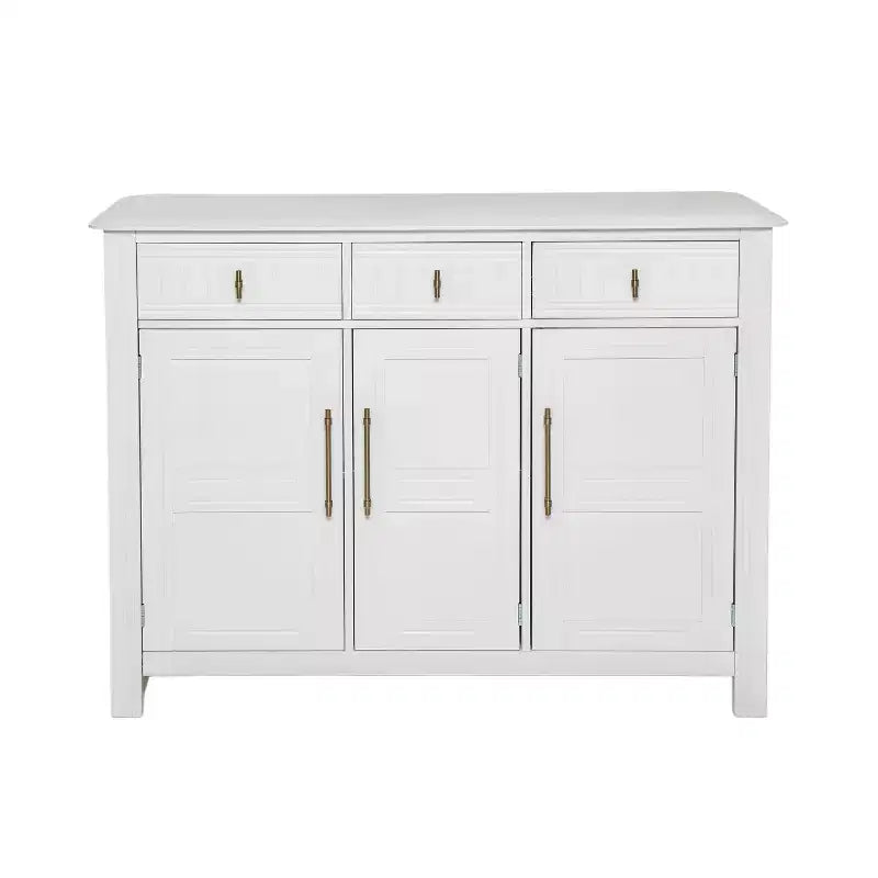 Christopher Knight Home Chasca Armoire de rangement moderne en bois d'acacia 48 po avec 3 portes, 3 tiroirs et étagères réglables