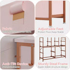 Commode GustoWave pour chambre à coucher, meuble de rangement en tissu à 10 tiroirs, commodes et chiffonniers avec poches latérales, crochets et plateau en bois