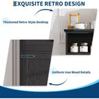 Meuble de salle de bain autoportant de style ferme avec portes et tiroirs, solution de rangement multi-pièces pour la salle de bain, la buanderie et la chambre à coucher