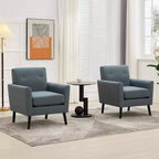 Fauteuil d'appoint en tissu GustoWave mi-siècle avec pieds en bois massif, fauteuil de salon rétro moderne avec assise plus épaisse pour le salon