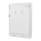 Lit escamotable pleine grandeur minimaliste Whisen avec 2 tiroirs - Beige