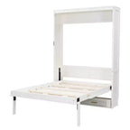Lit escamotable pleine grandeur minimaliste Whisen avec 2 tiroirs - Beige