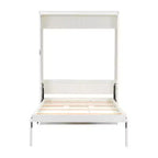 Lit escamotable pleine grandeur minimaliste Whisen avec 2 tiroirs - Beige