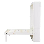 Lit escamotable pleine grandeur minimaliste Whisen avec 2 tiroirs - Beige