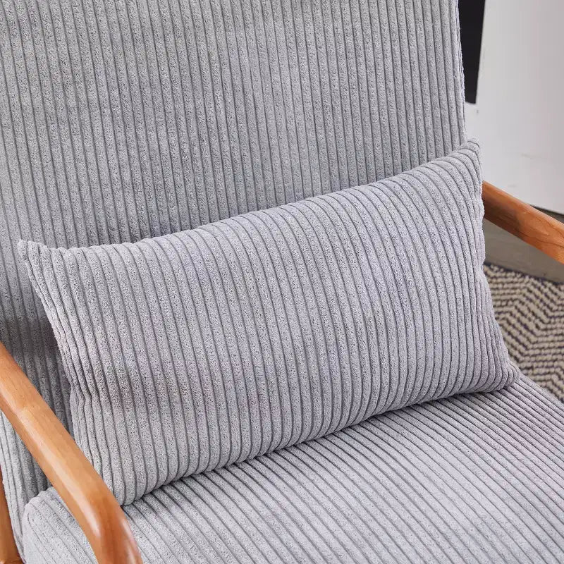 Zeus & Ruta Fauteuil d'appoint rembourré de style moderne du milieu du siècle avec oreiller et cadre en bois massif
