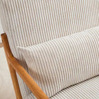 Zeus & Ruta Fauteuil d'appoint rembourré de style moderne du milieu du siècle avec oreiller et cadre en bois massif