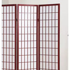 MAYEERTY Paravent 4 panneaux en bois et papier motif cerisier