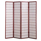 MAYEERTY Paravent 4 panneaux en bois et papier motif cerisier