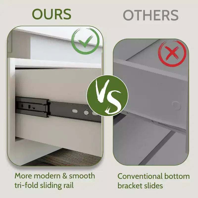 Dyonery Commode Moderne 6 Tiroirs avec Plateau Coulissant, Station de Charge & Lumières LED, Grande Armoire de Rangement pour Vêtements, pour Chambre, Blanc