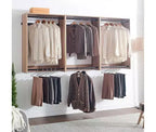 HomeStock Devi Series 31,594,5 po. L Système de placard modulaire mural avec double tringle et 0 étagère en bois