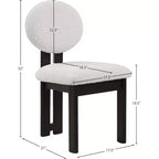 Meridian Furniture, Chaises de salle à manger en tissu bouclé Napa, Lot de 2