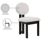 Meridian Furniture, Chaises de salle à manger en tissu bouclé Napa, Lot de 2