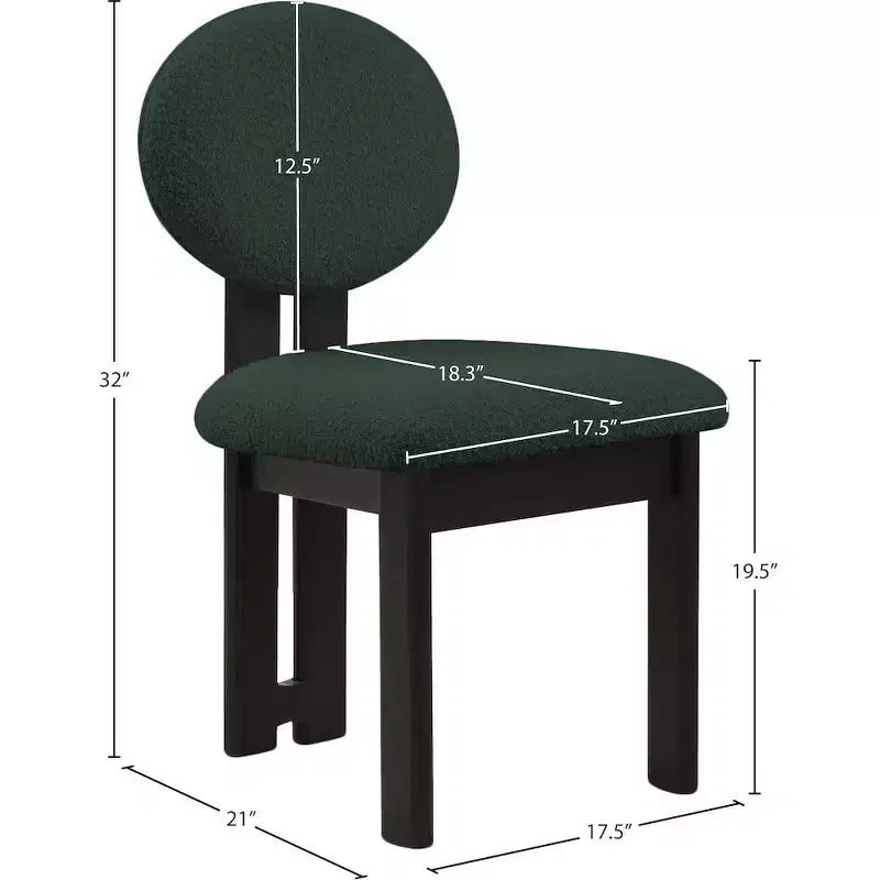 Meridian Furniture, Chaises de salle à manger en tissu bouclé Napa, Lot de 2