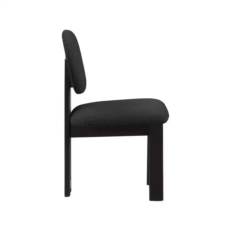 Meridian Furniture, Chaises de salle à manger en tissu bouclé Napa, Lot de 2