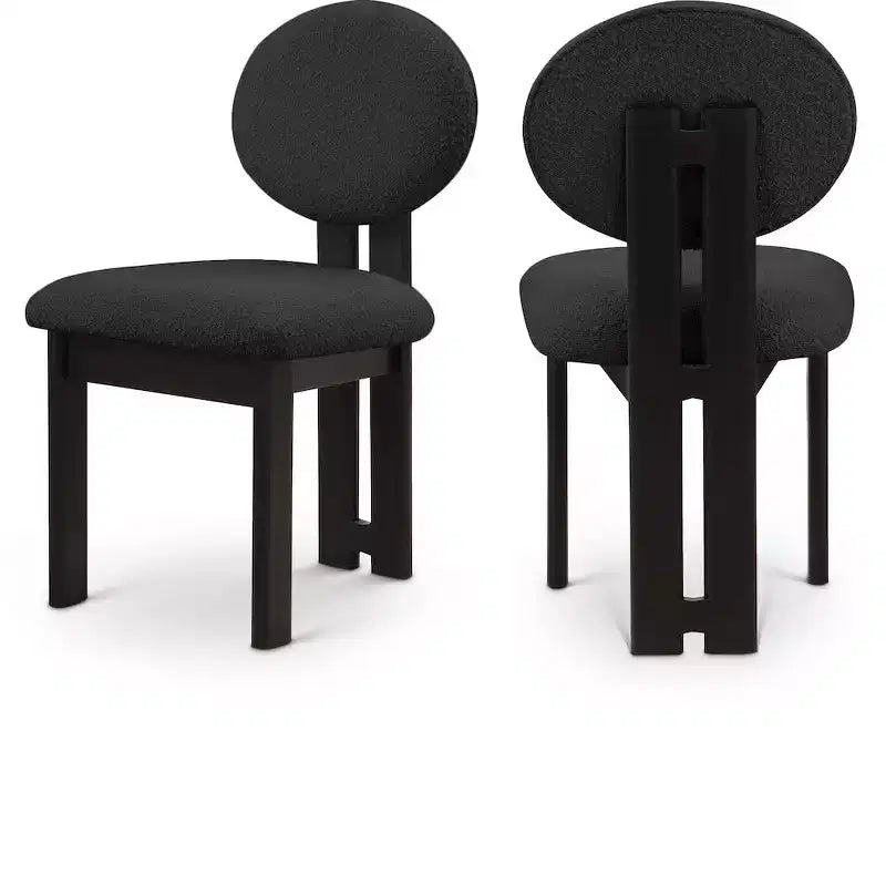 Meridian Furniture,Napa Boucle Fabric Dining Chair, Set of 2