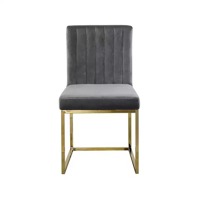 Meridian Furniture Giselle Chaise de salle à manger en velours, lot de 2