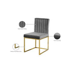 Meridian Furniture Giselle Chaise de salle à manger en velours, lot de 2