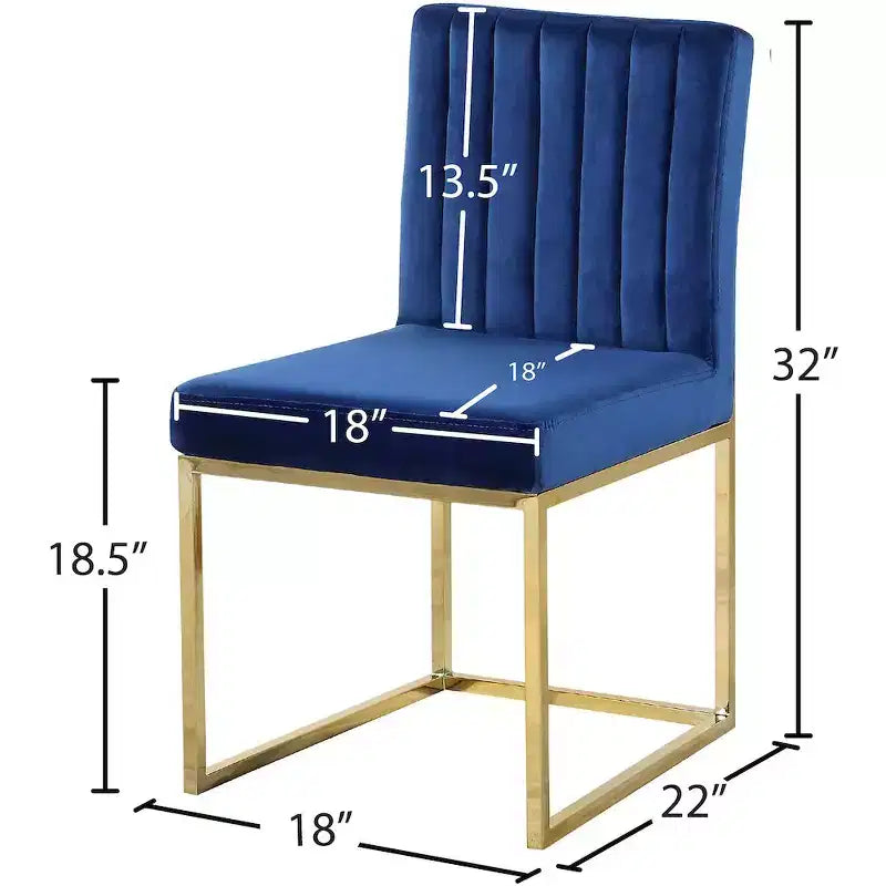 Meridian Furniture Giselle Chaise de salle à manger en velours, lot de 2