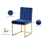 Meridian Furniture Giselle Chaise de salle à manger en velours, lot de 2