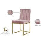 Meridian Furniture Giselle Chaise de salle à manger en velours, lot de 2