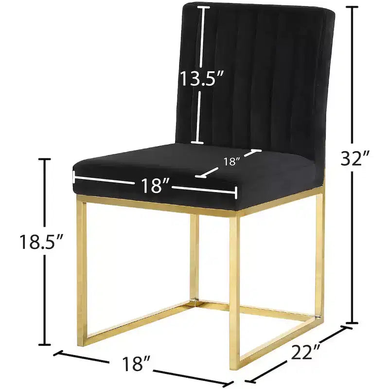Meridian Furniture Giselle Chaise de salle à manger en velours, lot de 2