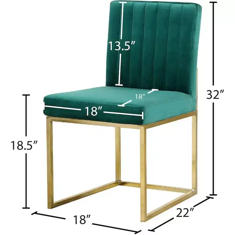 Meridian Furniture Giselle Chaise de salle à manger en velours, lot de 2
