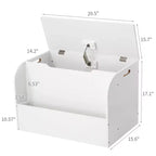 29.5 Organisateur de Rangement de Jouets Moderne pour Enfants, Coffre à Jouets avec Charnière de Sécurité et Étagère Frontale, Caisse de Rangement pour Garçons et Filles - Montage Facile (Blanc)