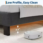 Cadre de lit King Size avec tête de lit réglable, revêtement en tissu de lin et support à lattes en bois, sommier robuste, aucun sommier tapissier requis