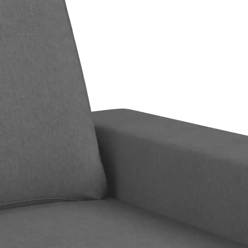vidaXL Canapé 3 places moderne avec repose-pieds gris foncé - Meuble de salon confortable avec cadre en métal et revêtement en tissu