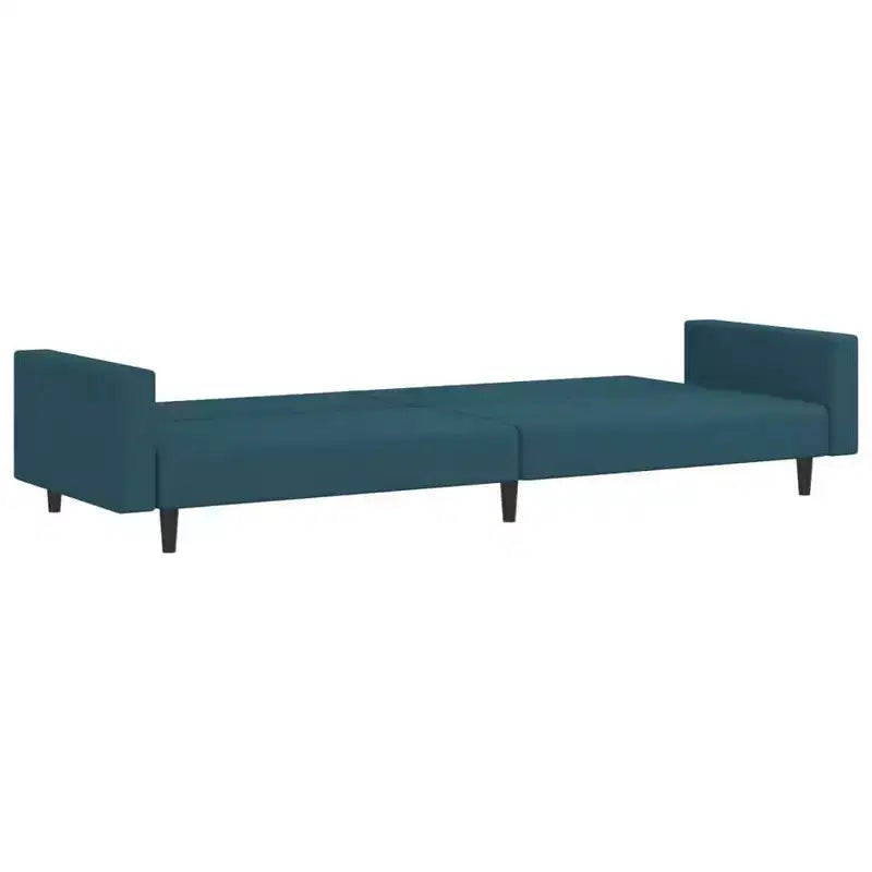 vidaXL Canapé-Lit 2 Places en Velours Bleu - Causeuse Convertible pour Salon, Dortoir, Bureau - Rembourré Taille Lit Simple avec Cadre en Bois
