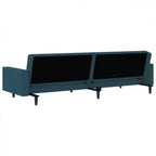vidaXL Canapé-Lit 2 Places en Velours Bleu - Causeuse Convertible pour Salon, Dortoir, Bureau - Rembourré Taille Lit Simple avec Cadre en Bois