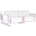 vidaXL Canapé-Lit 2 Places en Velours Noir - Causeuse Convertible/Lit de Repos pour Salon, Studio, Appartement
