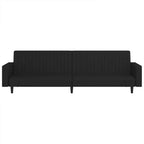 vidaXL Canapé-Lit 2 Places en Velours Noir - Causeuse Convertible/Lit de Repos pour Salon, Studio, Appartement