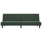 vidaXL Canapé-Lit 2 Places en Velours Convertible - Vert Foncé, Rembourrage Doux, Cadre en Bois Robuste, pour Salon, Petits Espaces