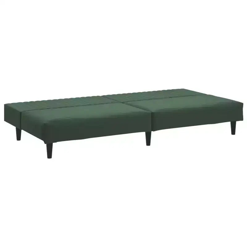 vidaXL Canapé-Lit 2 Places en Velours Convertible - Vert Foncé, Rembourrage Doux, Cadre en Bois Robuste, pour Salon, Petits Espaces