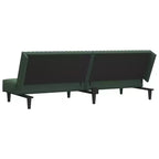 vidaXL Canapé-Lit 2 Places en Velours Convertible - Vert Foncé, Rembourrage Doux, Cadre en Bois Robuste, pour Salon, Petits Espaces