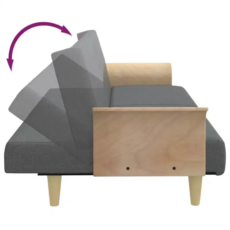 Canapé-lit 2 places vidaXL avec oreillers et pouf - Velours gris foncé